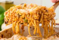 Cheesy Vegetarian Baked Spaghetti Recipe