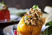Slow Cooker Italian Stuffed Peppers Recipe with Mozzarella