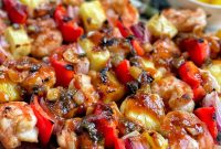 Grilled Shrimp Skewers with Sweet-and-Sour Glaze