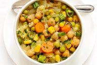Chickpea and Cabbage Soup Recipe with Garlic and Herbs