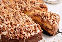 Moist Sour Cream Coffee Cake Recipe with Cinnamon Streusel
