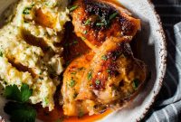 Crispy Braised Chicken with Apricot Glaze