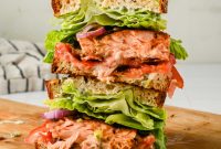 Salmon BLT Sandwich Recipe with Avocado & Lemon-Dill Mayo
