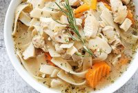 Rotisserie Chicken Noodle Soup Recipe with Herb Broth