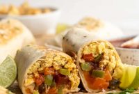 Vegan Breakfast Burritos with Tofu Scramble and Avocado