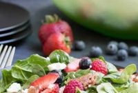 Kiwi and Berry Spinach Salad with Honey Poppy Seed Dressing