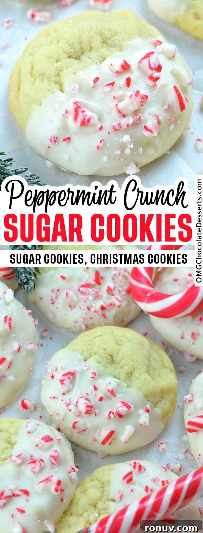 Peppermint Crunch Sugar Cookies with Crushed Candy Cane 5 Peppermint Crunch Sugar Cookies