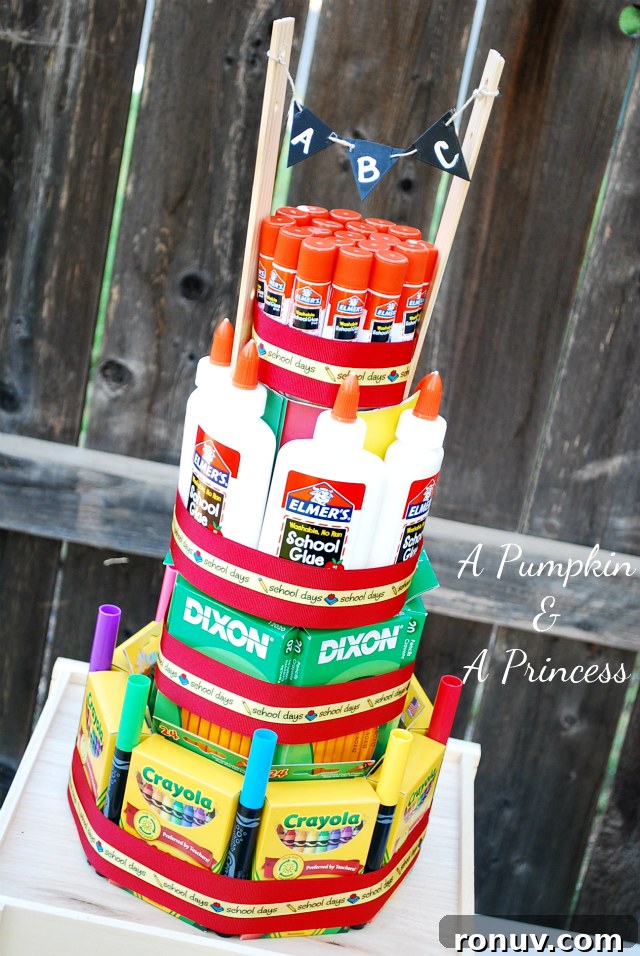 School Supply Cake Tutorial