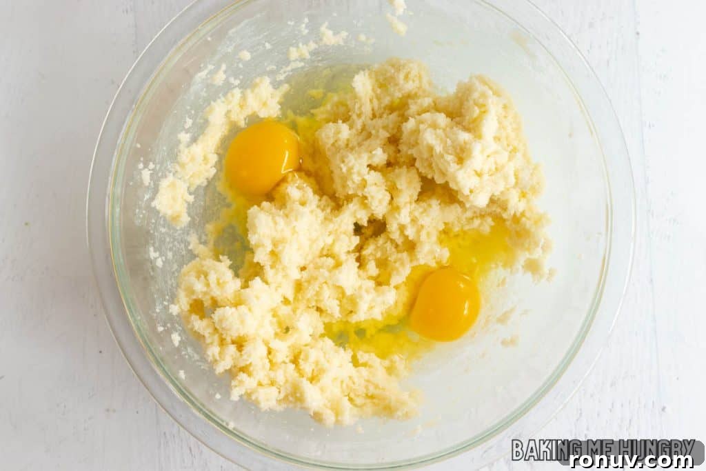 Zesty Lime Sugar Cookies with Citrus Glaze 6 eggs added to bowl