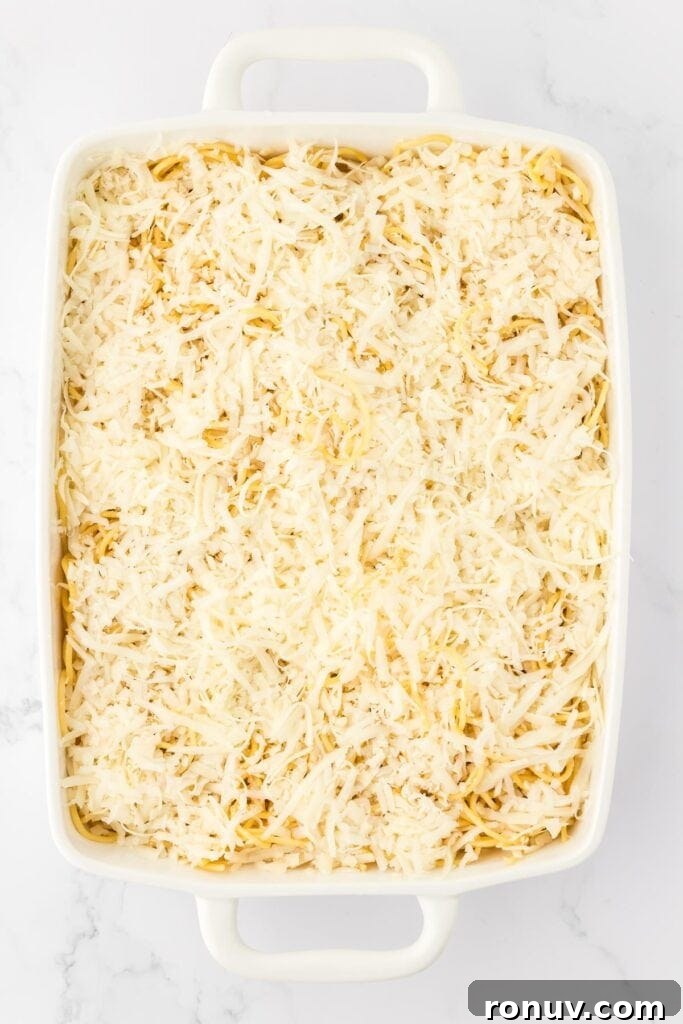 cheese on top of spaghetti