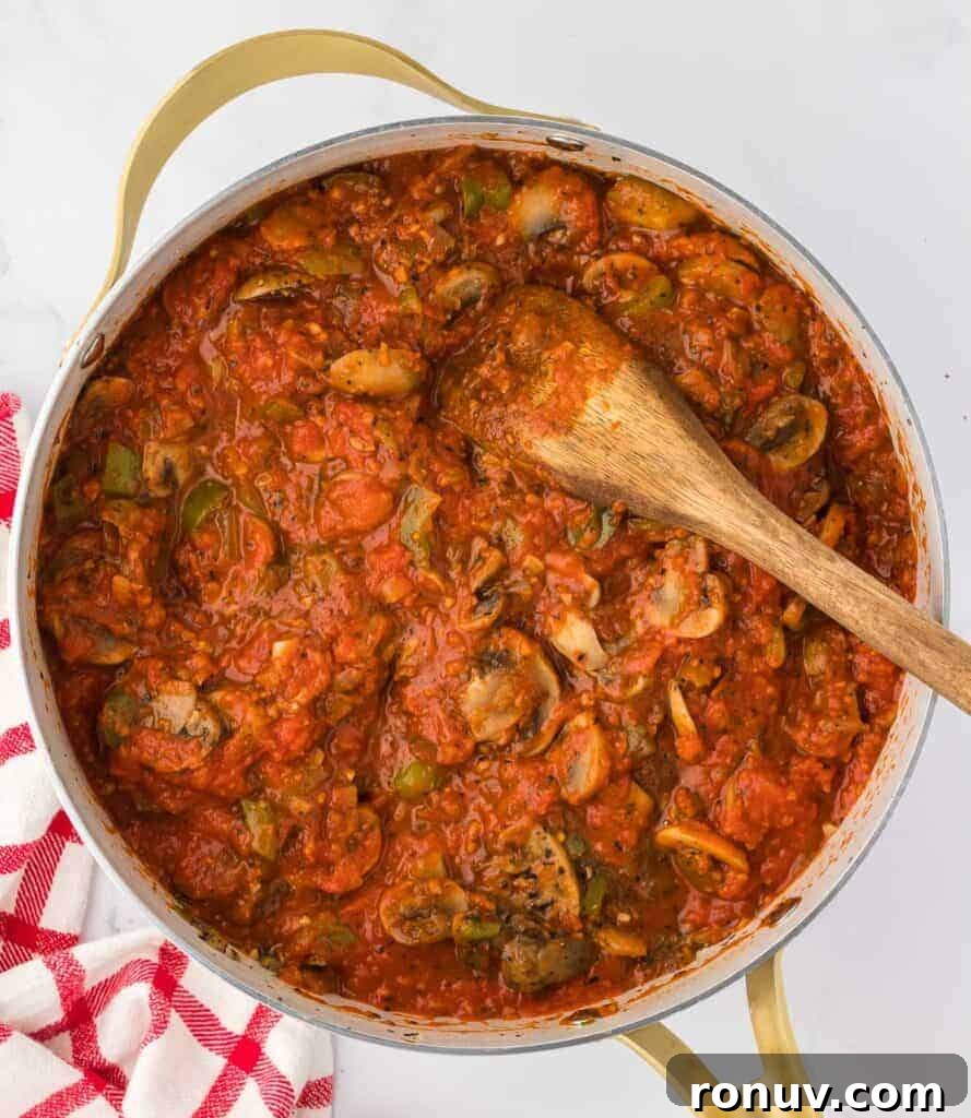 vegetarian pasta sauce with veggies