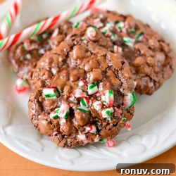 image of peppermint chocolate puddle cookies