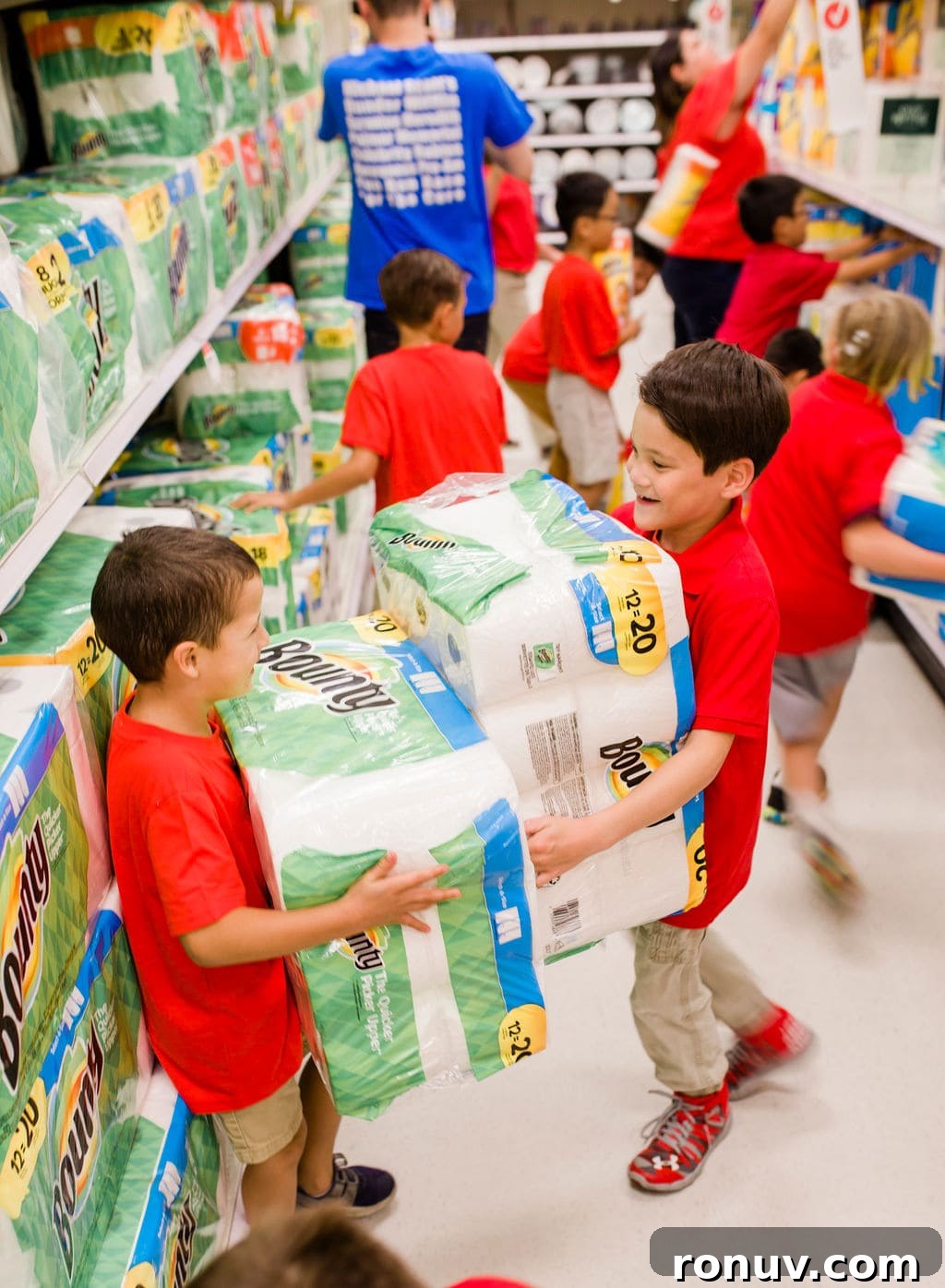 Target-Themed Birthday Party Ideas and Decor 13 kids holding paper towel