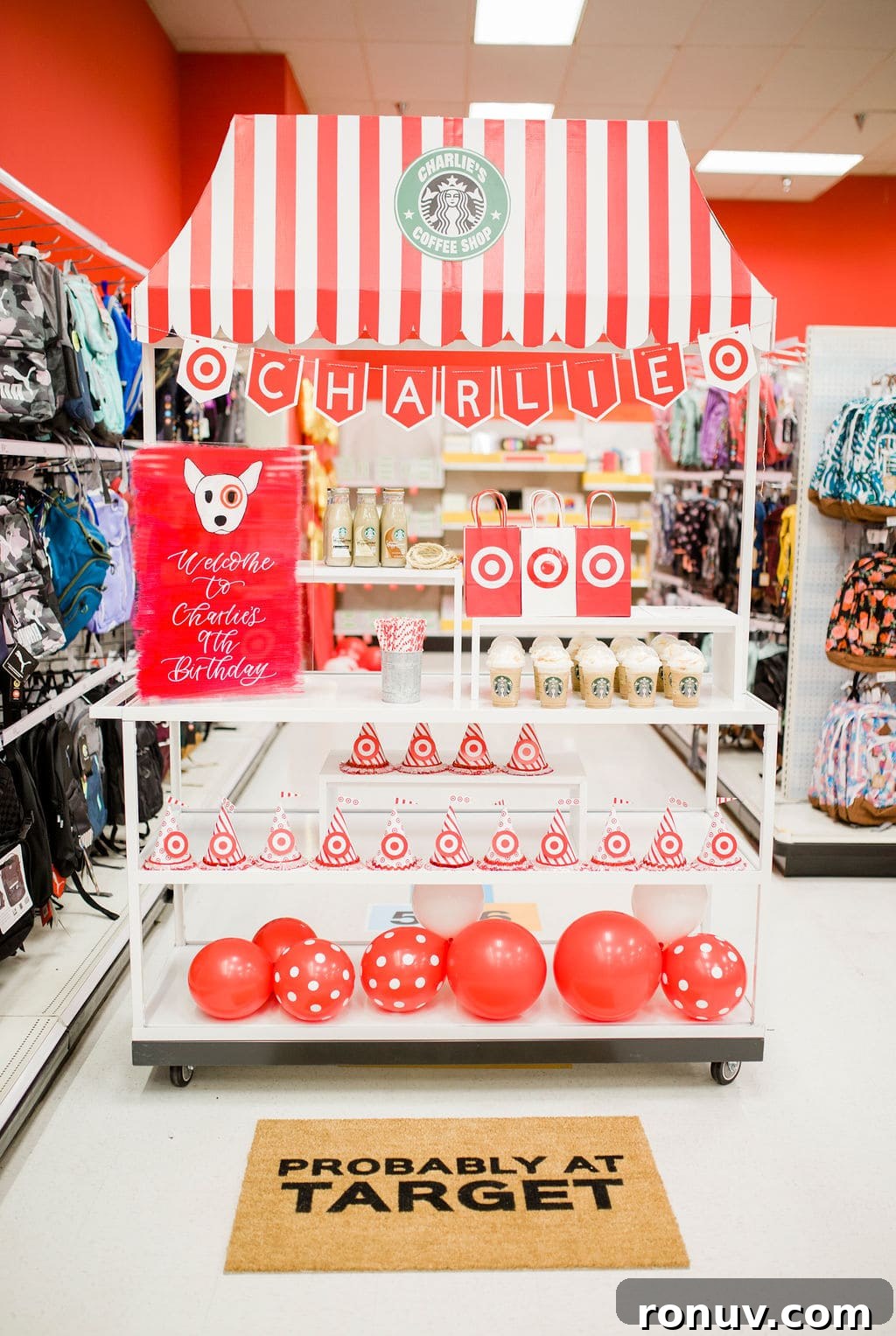 Target-Themed Birthday Party Ideas and Decor 3 coffee stand