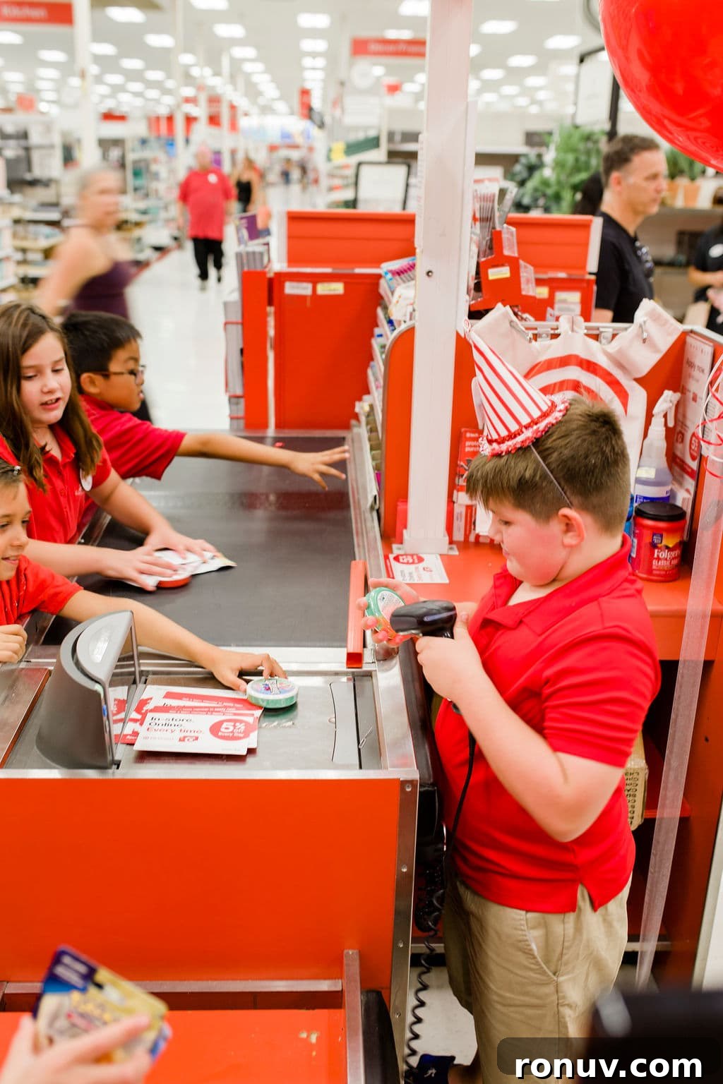Target-Themed Birthday Party Ideas and Decor 27 kids at a check out