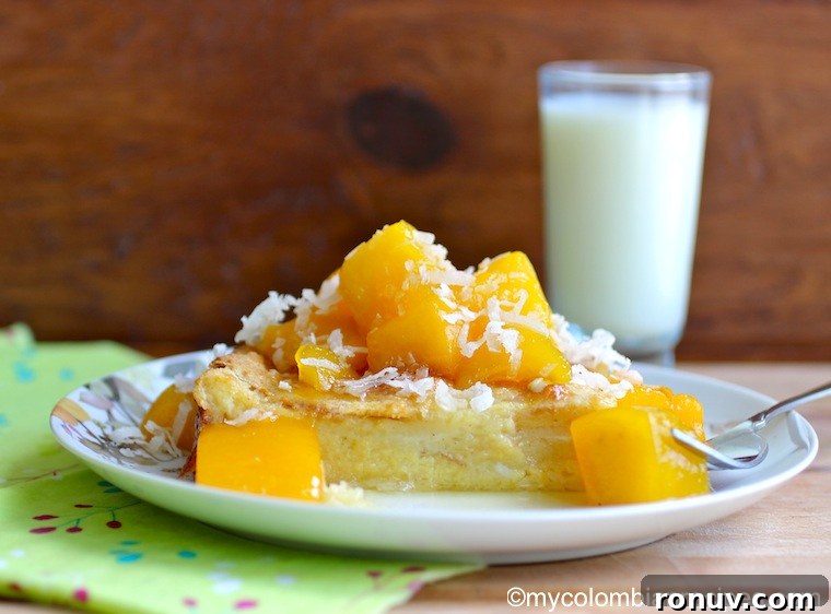 Coconut Bread Pudding with Mango Sauce Recipe 4 Coconut Bread Pudding with Mango Sauce