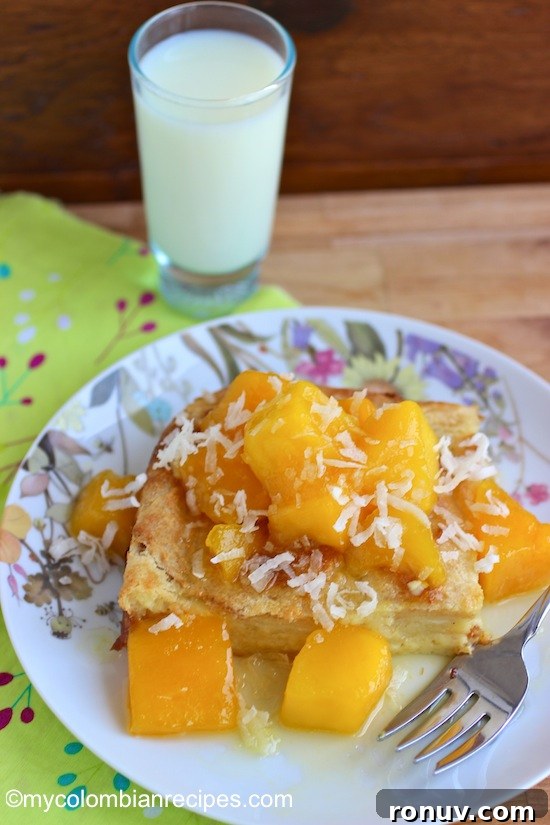 Coconut Bread Pudding with Mango Sauce Recipe 5 Coconut Bread Pudding with Mango Sauce