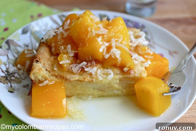 Coconut Bread Pudding with Mango Sauce Recipe 6 Coconut Bread Pudding with Mango Sauce