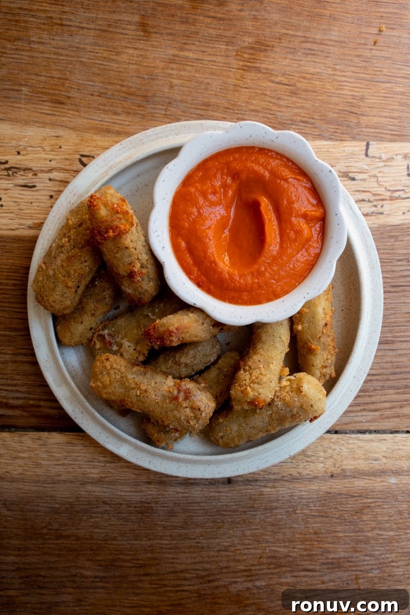 Crispy Mozzarella Sticks with Tangy Tomato Dip 4 Mozzarella Sticks, Tomato Dip - Georgie Mullen