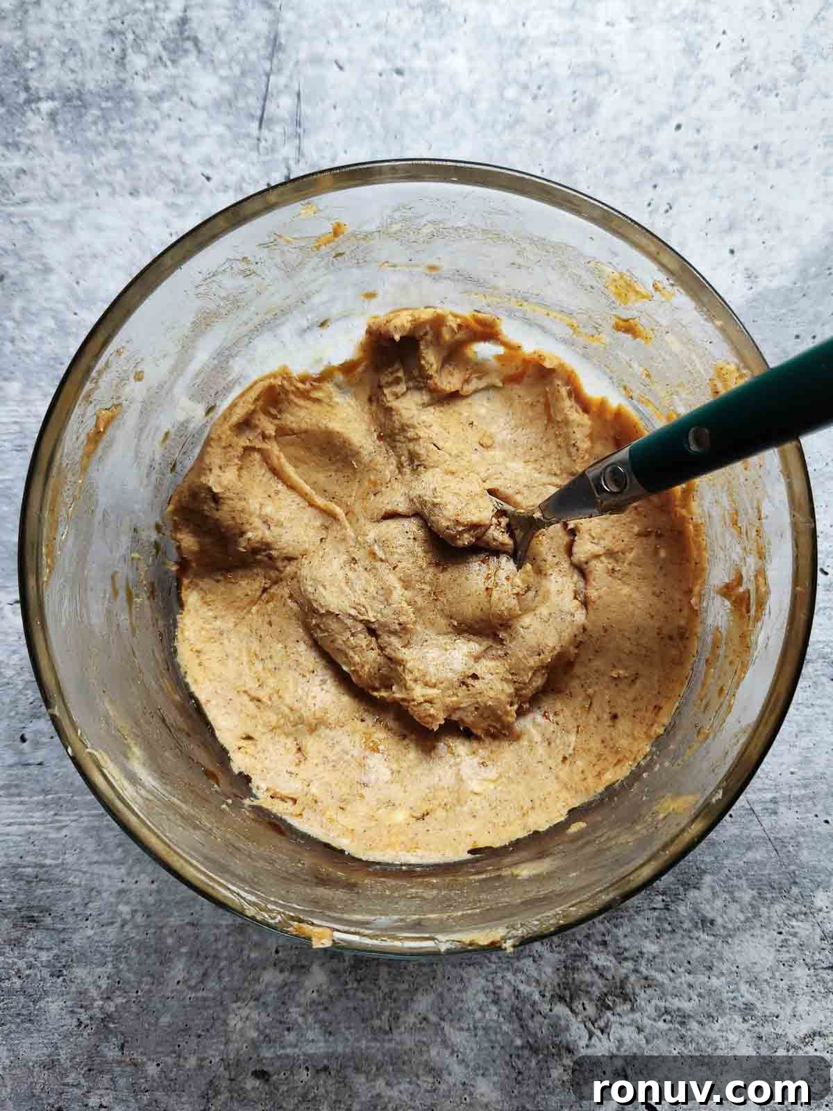 Gingerbread Butter Recipe for the Holidays 5 Overhead of mixed compound butter in a clear bowl.