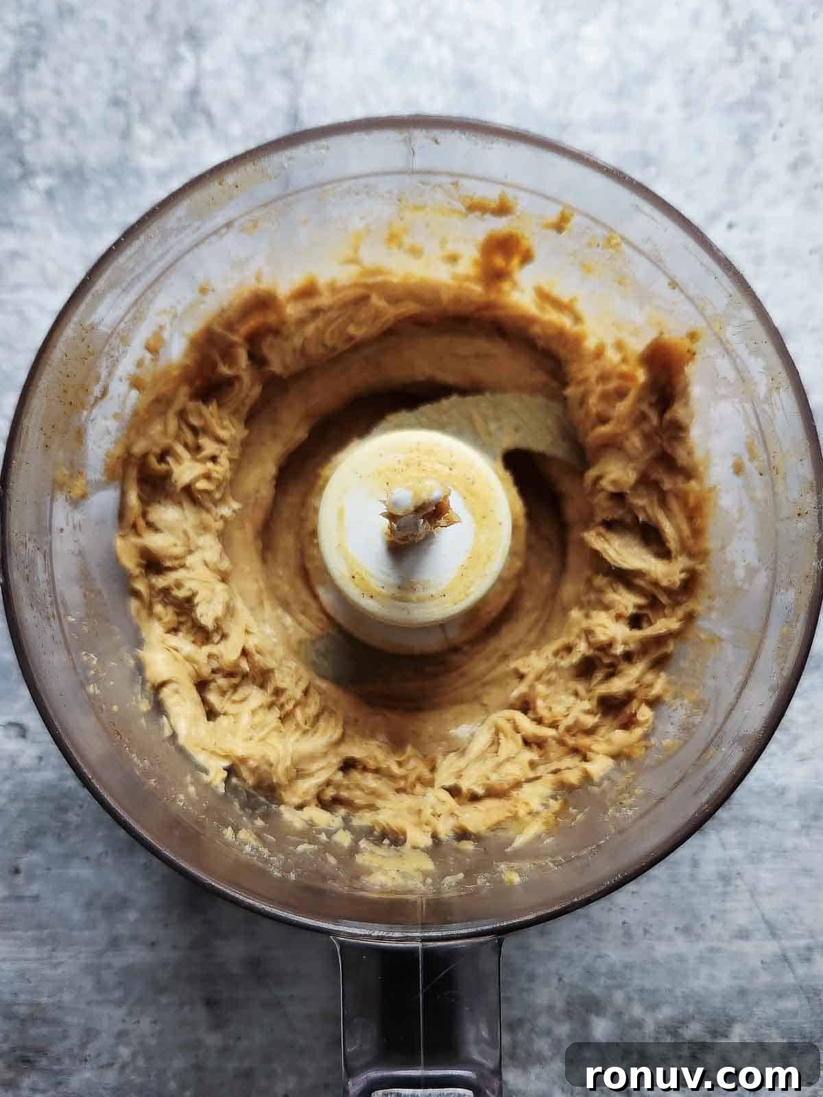Gingerbread Butter Recipe for the Holidays 6 Overhead of whipped butter in a small food processor.