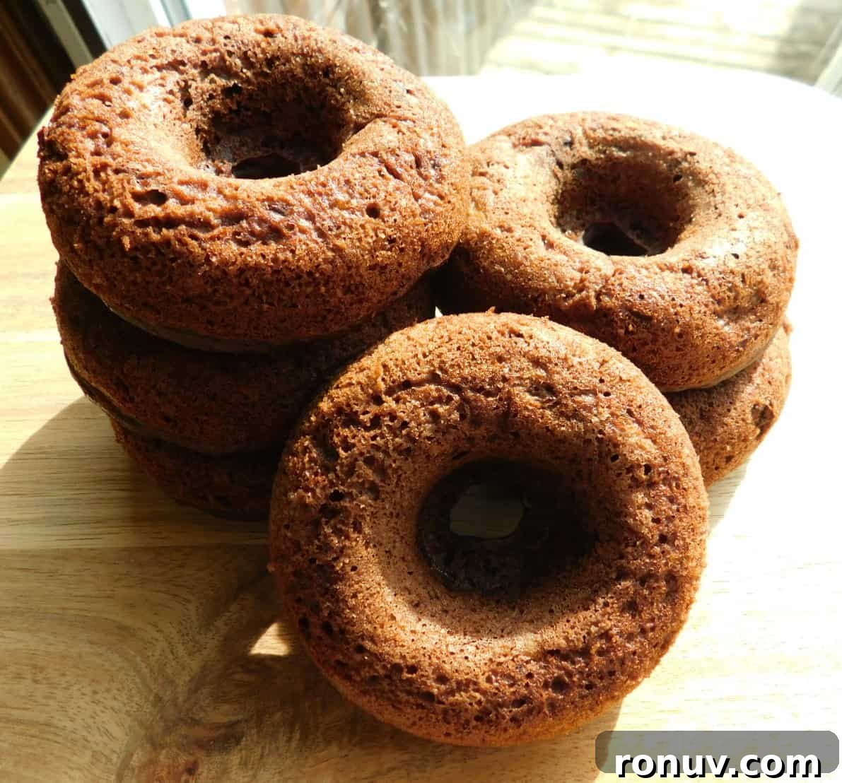 Baked Banana Donuts Recipe: Soft, Moist Breakfast Donuts 2 Tray of double chocolate baked banana donuts