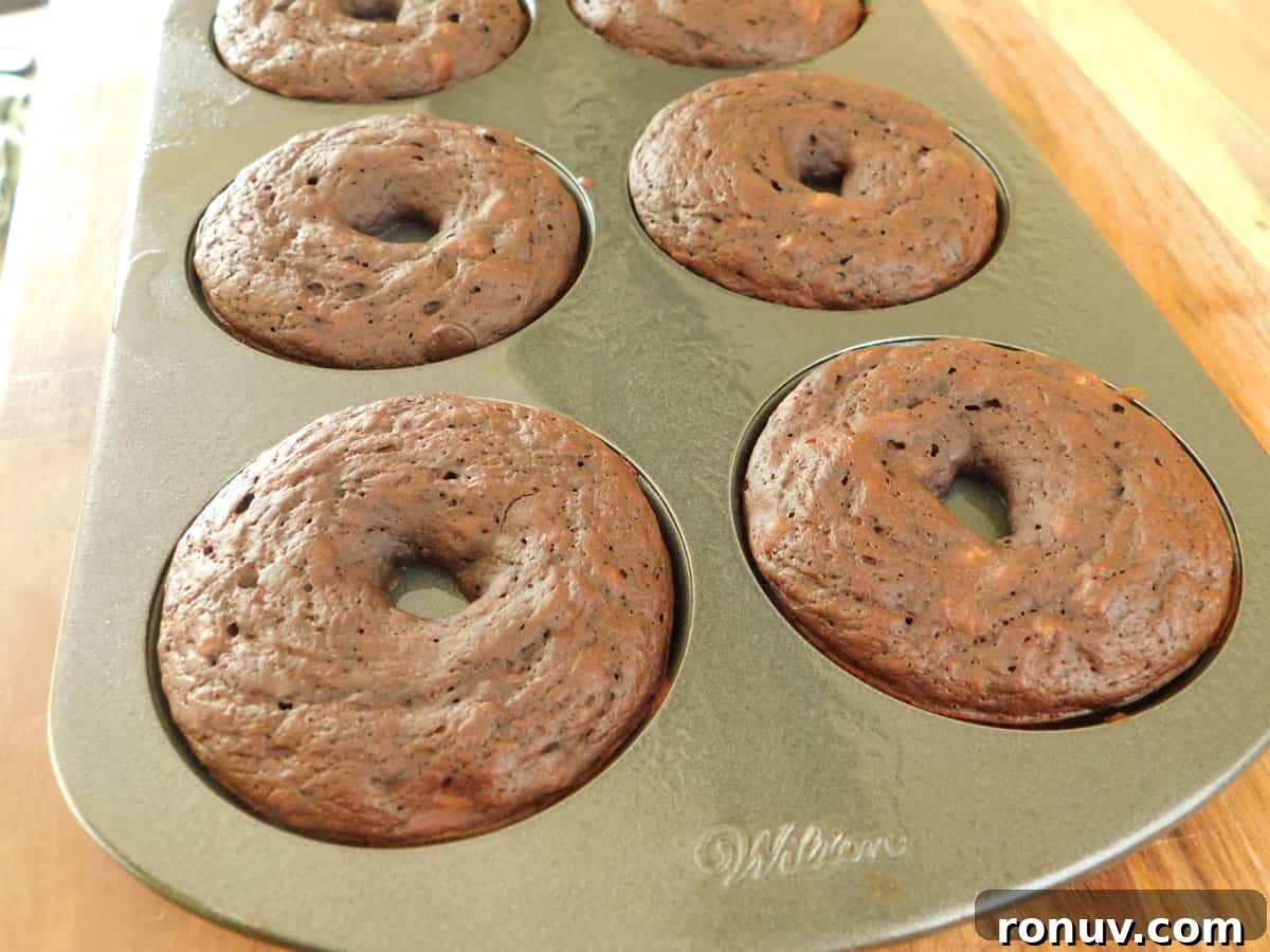 Baked Banana Donuts Recipe: Soft, Moist Breakfast Donuts 4 Lily's dark chocolate chips for the recipe