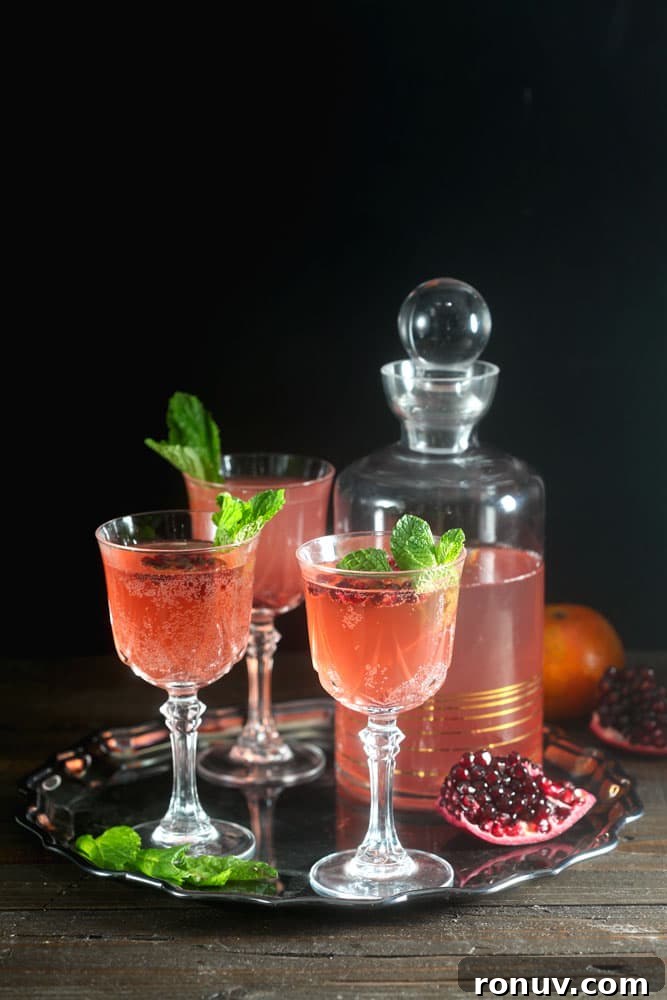 Sparkling Pomegranate Rum Punch Cocktail Recipe 2 Sparkling Pomegranate Tangerine Rum Punch for the Holidays