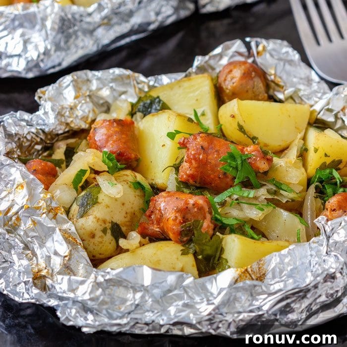 Crispy Campfire Potatoes Recipe 10 Homemade Cabbage and Sausage Foil Packets