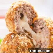 Keto Air Fried Mozzarella Stuffed Meatballs