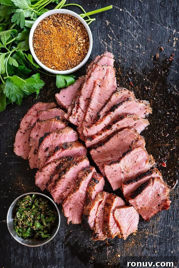 sliced Pastrami Tri Tip.