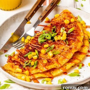 Crispy Rice Omelette with Corn and Scallion - Olivia Adriance