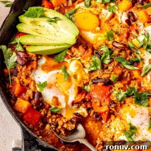 Breakfast Chili Sweet Potato Hash - Olivia Adriance