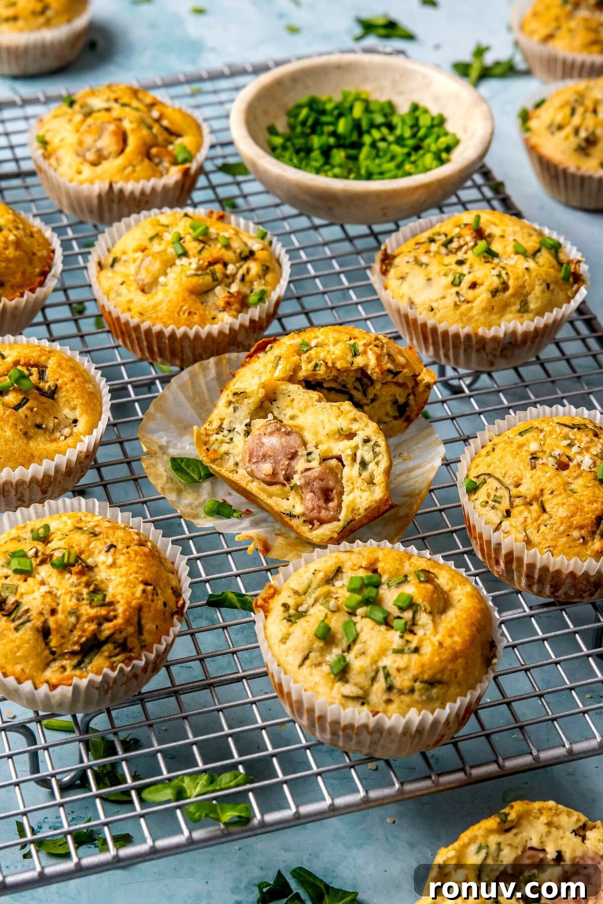 Savory Sausage Breakfast Muffins - Olivia Adriance