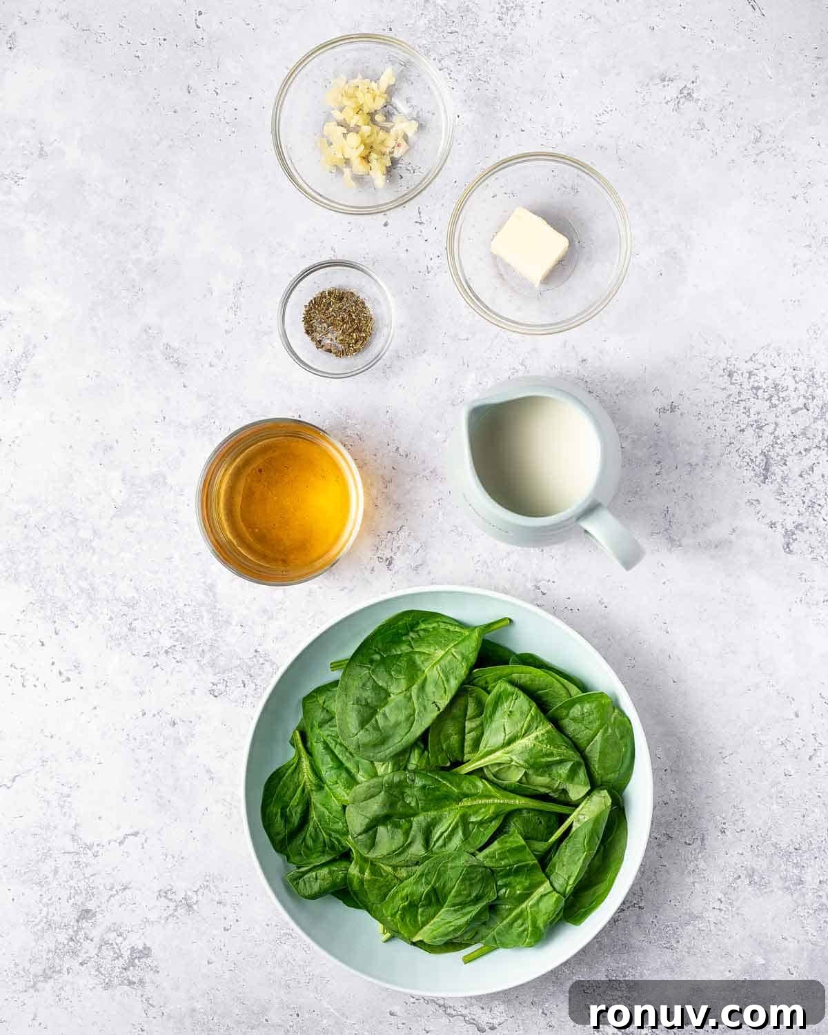 Spinach and Cheese Stuffed Chicken Florentine 5 Ingredients for the florentine sauce.