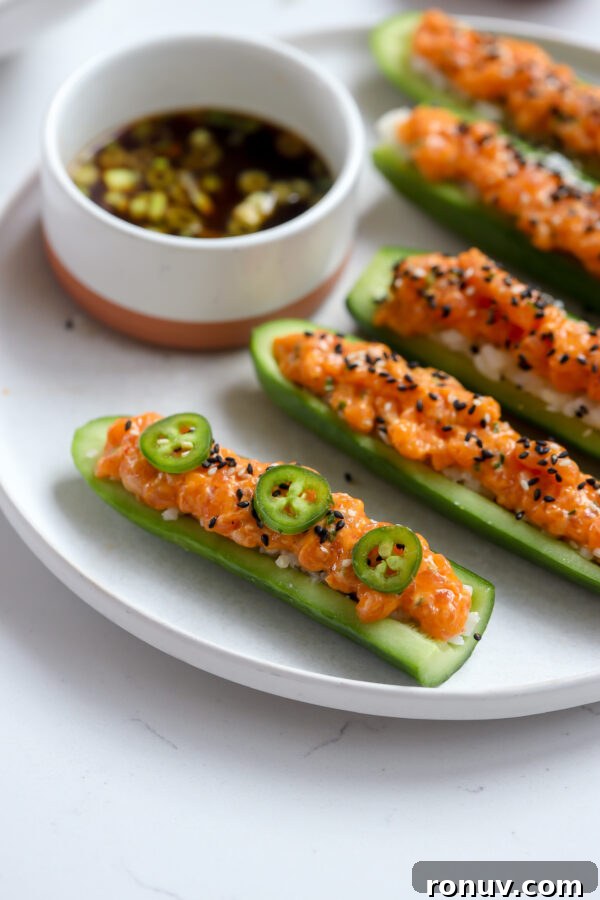 Salmon Cucumber Boats