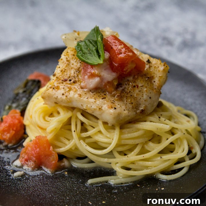 Pellet Grill Skillet Lingcod with Wine and Garlic