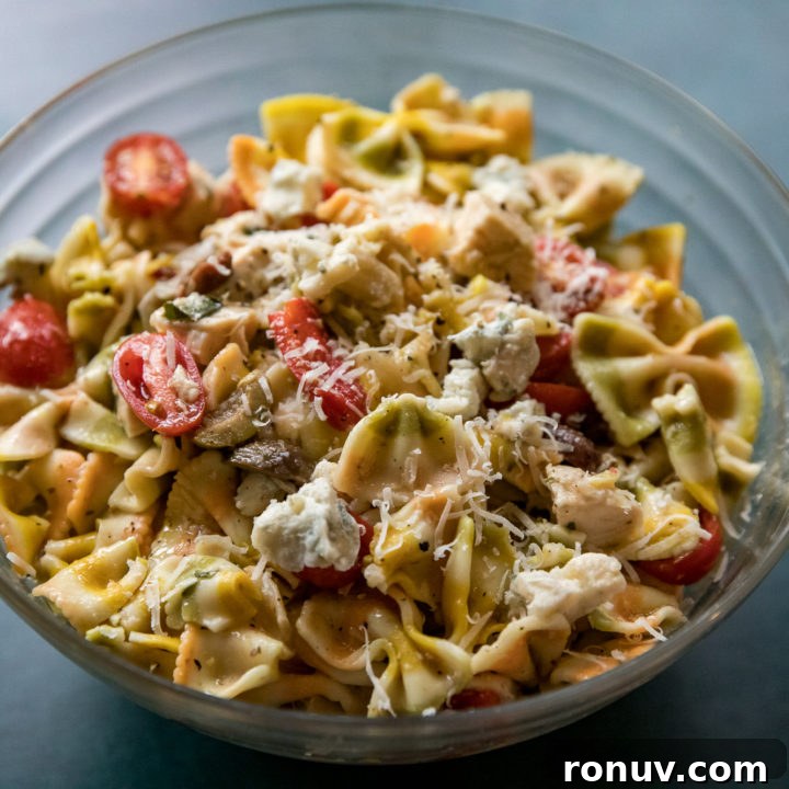 Smoked Chicken Gorgonzola Pasta Salad