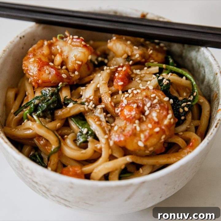 Shrimp Udon with Brown Butter Miso