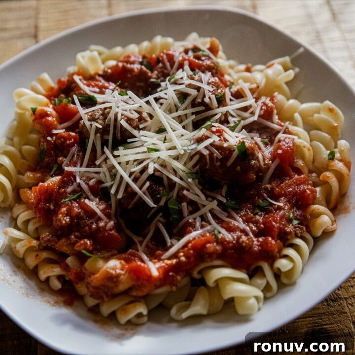 Rotini with Meatball Marinara