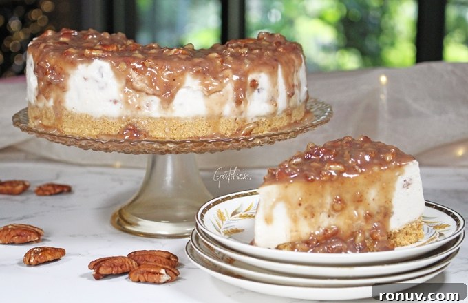 Pralines and Cream Cheesecake Recipe with Pecan Topping 4 Pralines and Cream Cheesecake