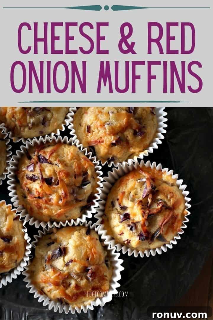 Savory Cheese and Red Onion Muffins: Budget-Friendly Snack 2 Freshly baked cheese and red onion muffins