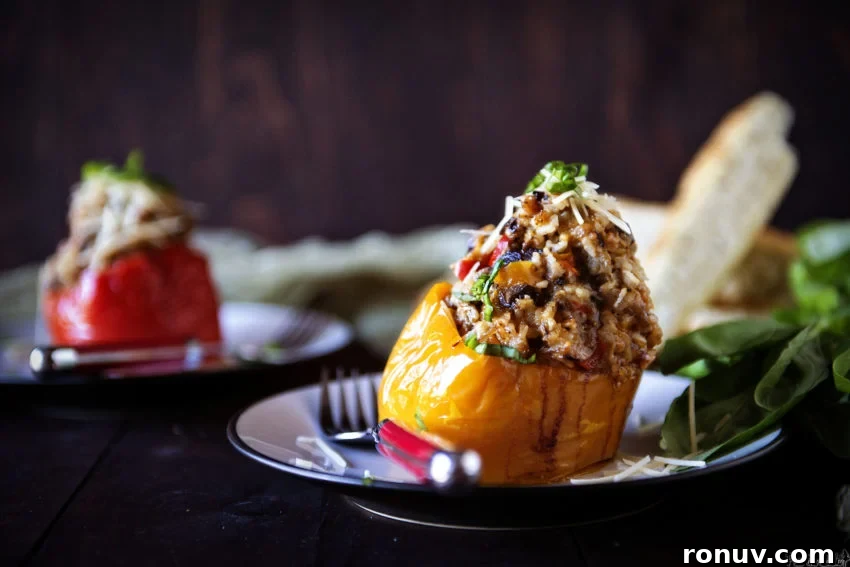 Slow Cooker Italian Stuffed Peppers | Kita Roberts GirlCarnivore.com