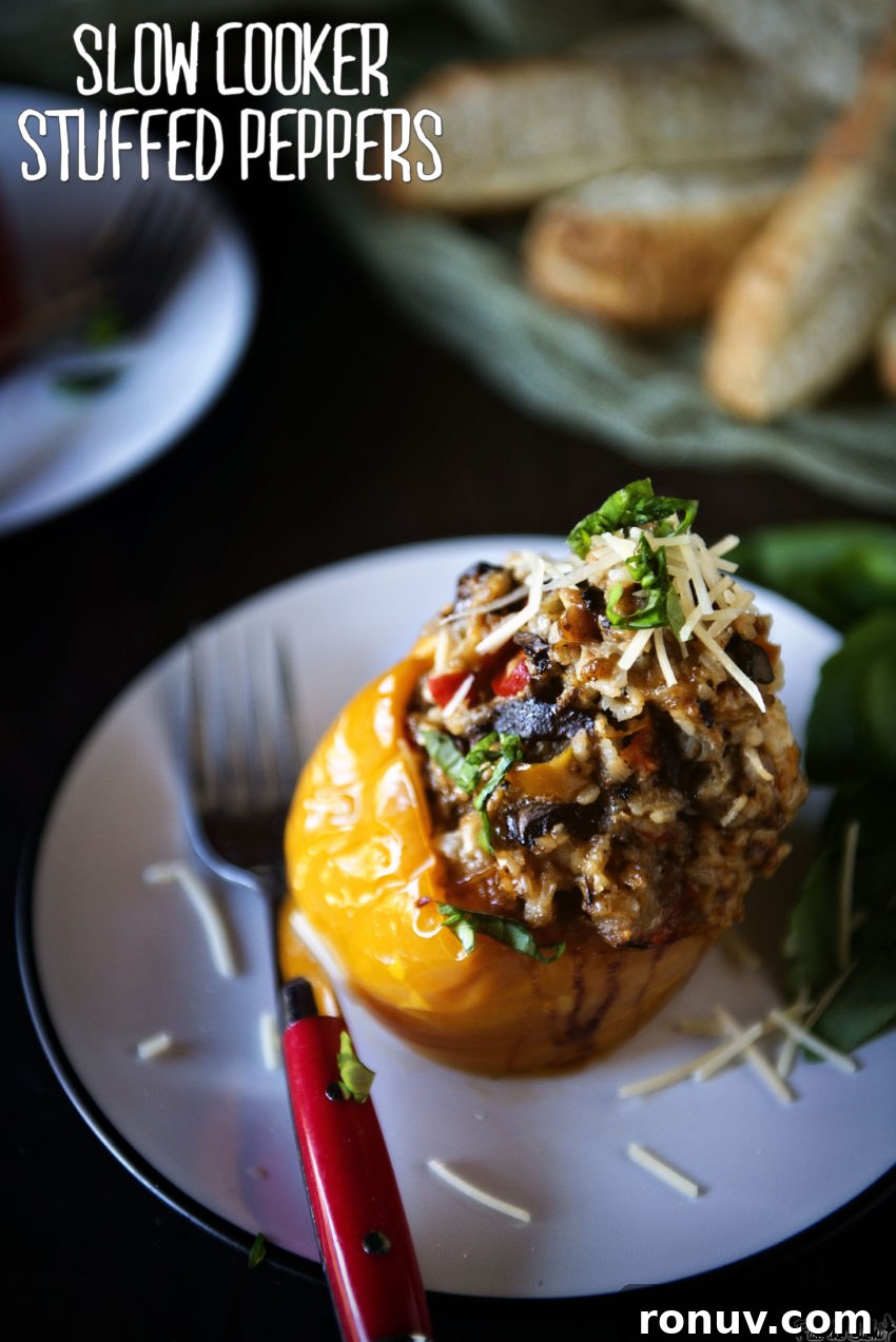 Slow Cooker Italian Stuffed Peppers | Kita Roberts GirlCarnivore.com