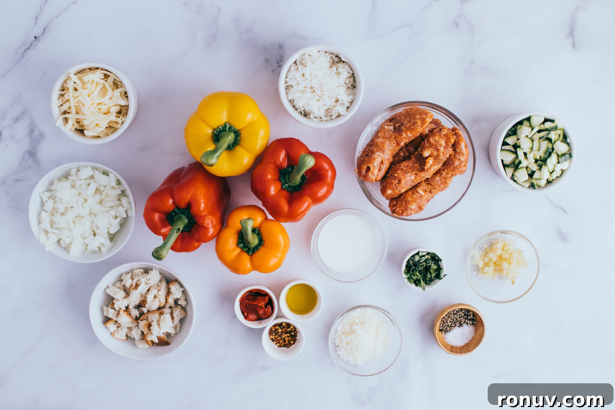 ingredients for slow cooker stuffed pepeprs