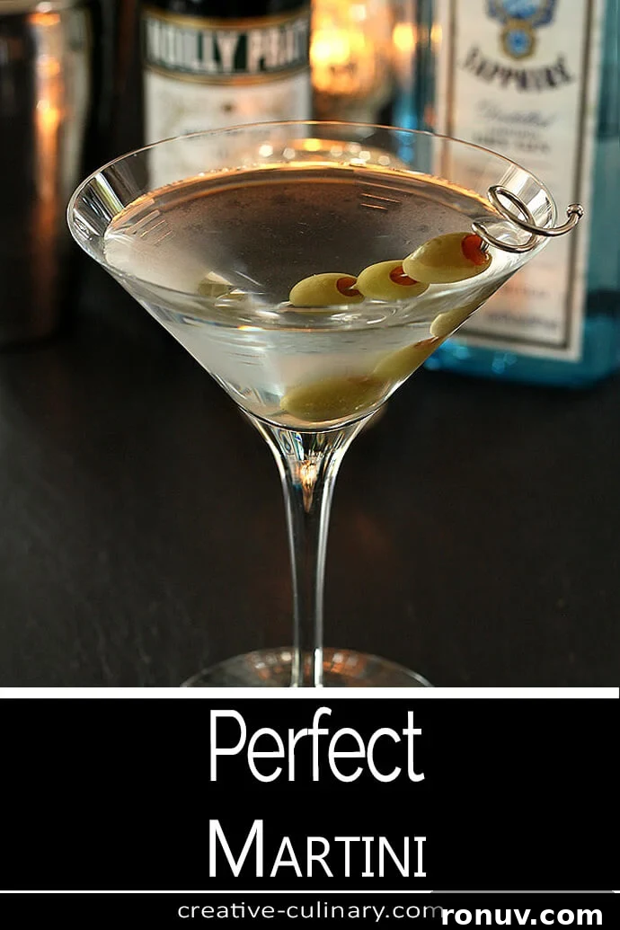 How to Make a Classic Martini 6 The Perfect Martini Served with Green Olives in a Martini Glass