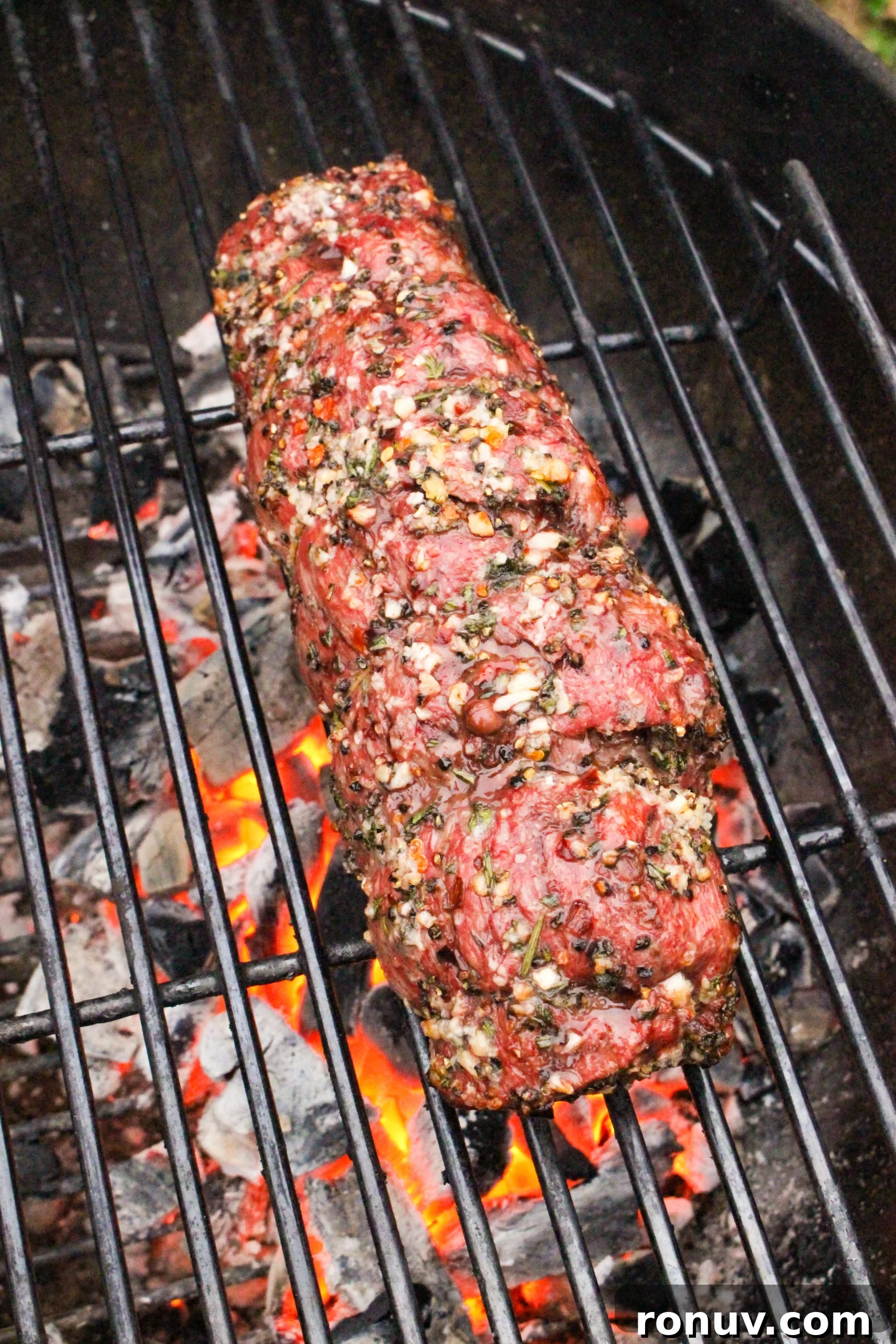 Herb-Crusted Bison Tenderloin Recipe 4 Seasoned and ready to be smoked
