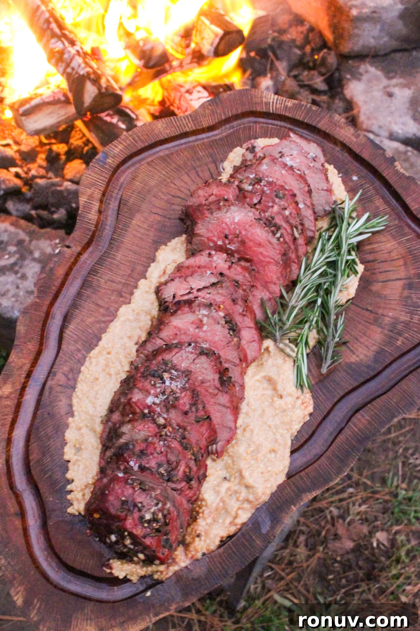 Herb-Crusted Bison Tenderloin Recipe 6 Resting and slicing the tenderloin