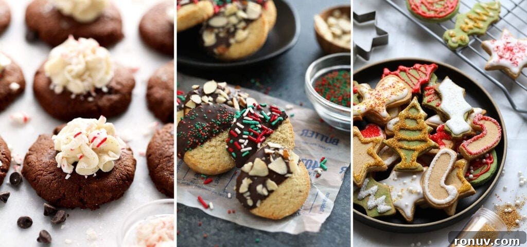 Fudgy Chocolate Crinkle Cookies Recipe 2 Christmas Cookies on plate.