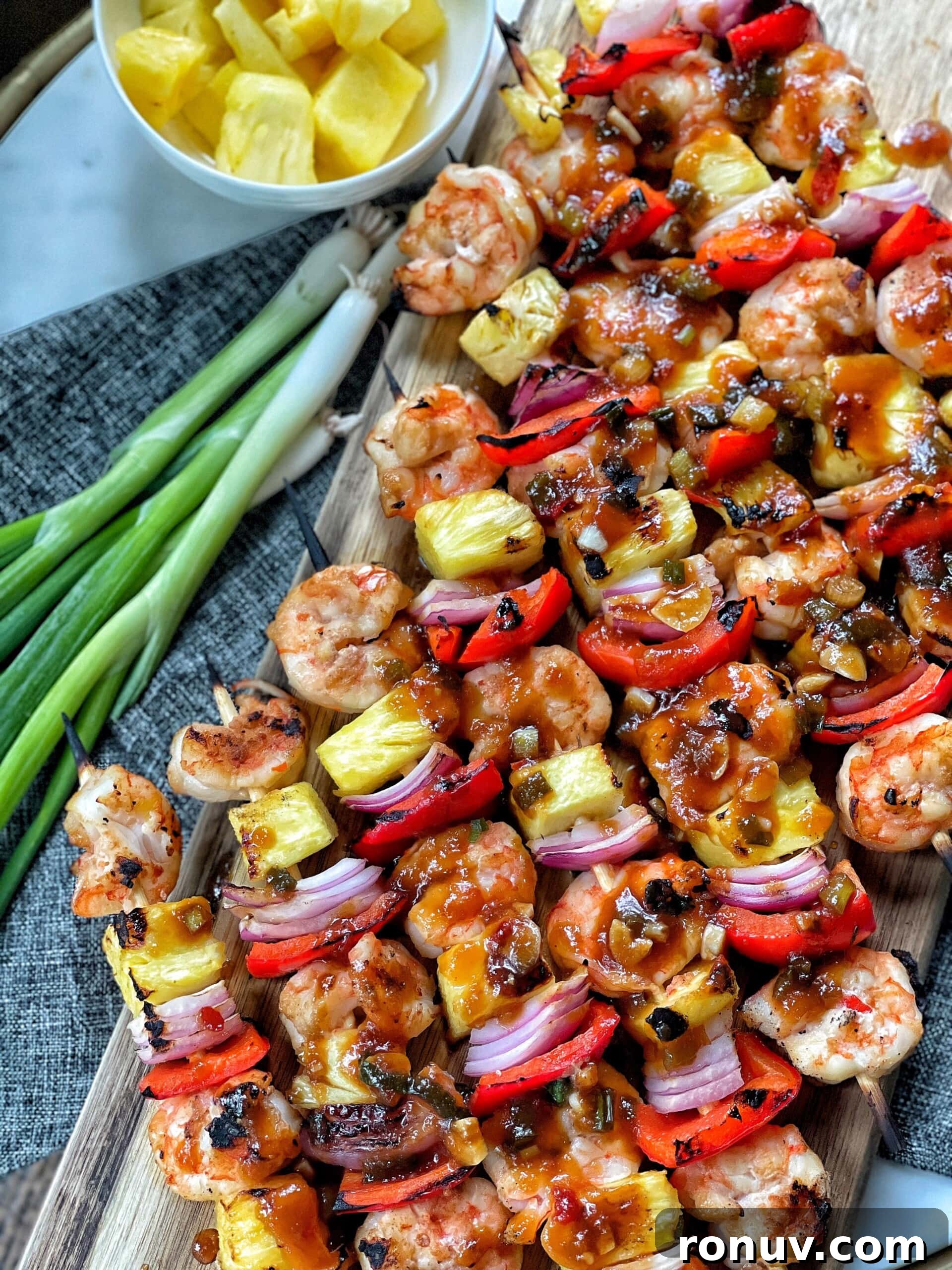 Grilled Shrimp Skewers with Sweet-and-Sour Glaze 11 grilled shrimp skewers